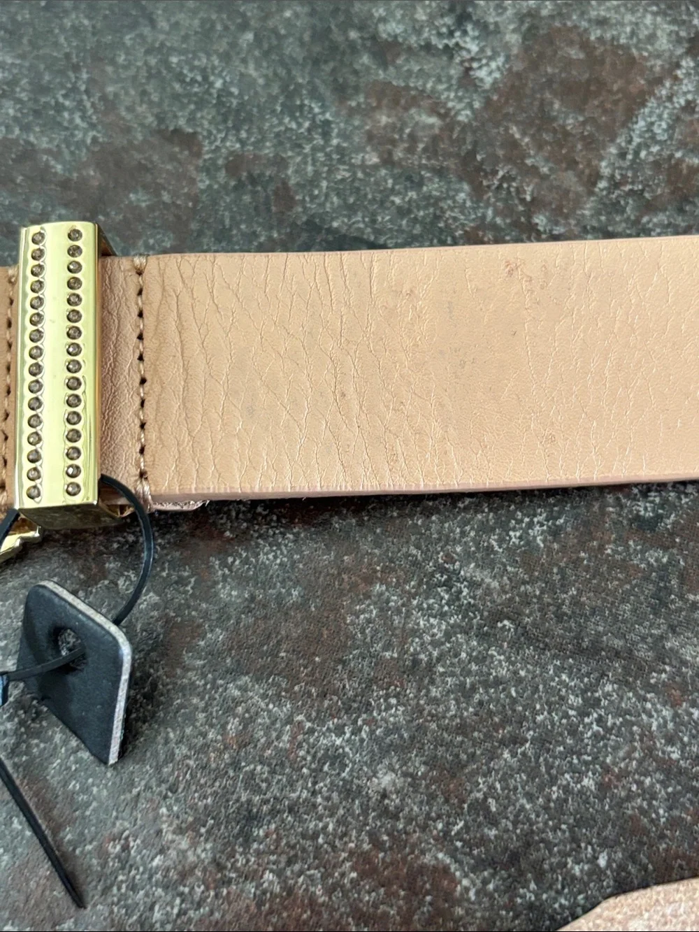 J. Crew Nude/Tan Leather Belt with Gold Buckle and Accents - Picture 5 of 8